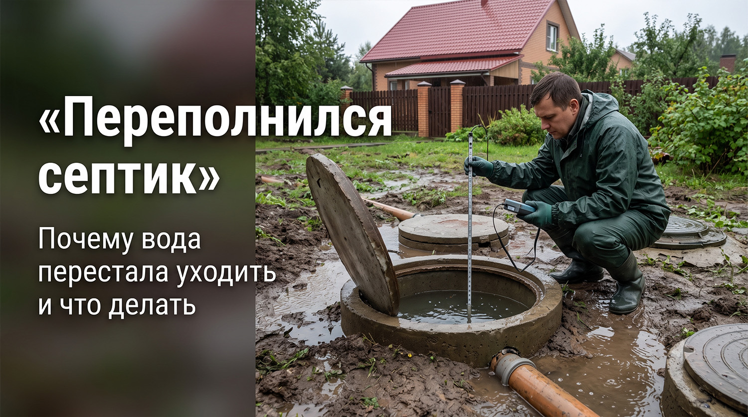 Септик с переливом и аварийное переполнение: как работает система и что делать, если вода перестала уходить