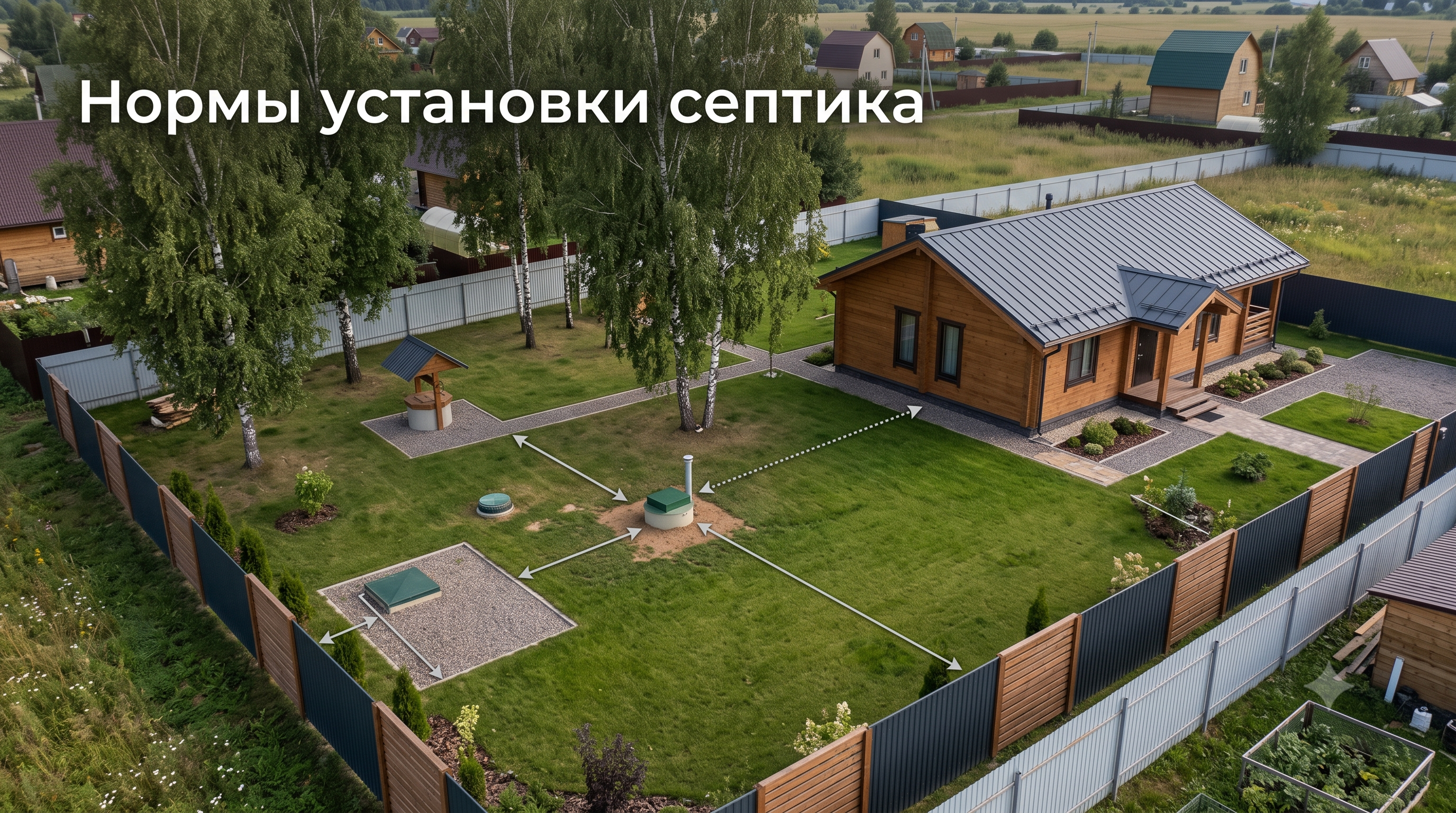 <h1>Нормы установки септика на участке в Москве и Подмосковье: расстояния, разрешения и штрафы</h1>