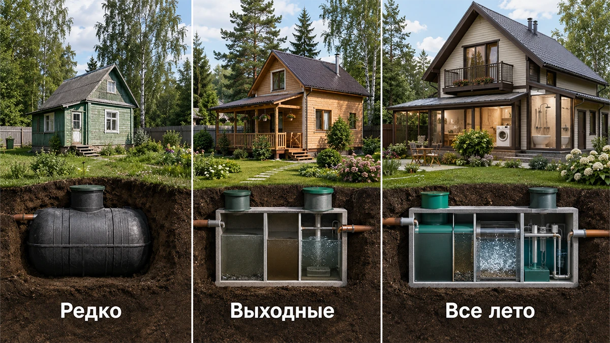 Какой септик выбрать для дачи и сезонного проживания в Подмосковье